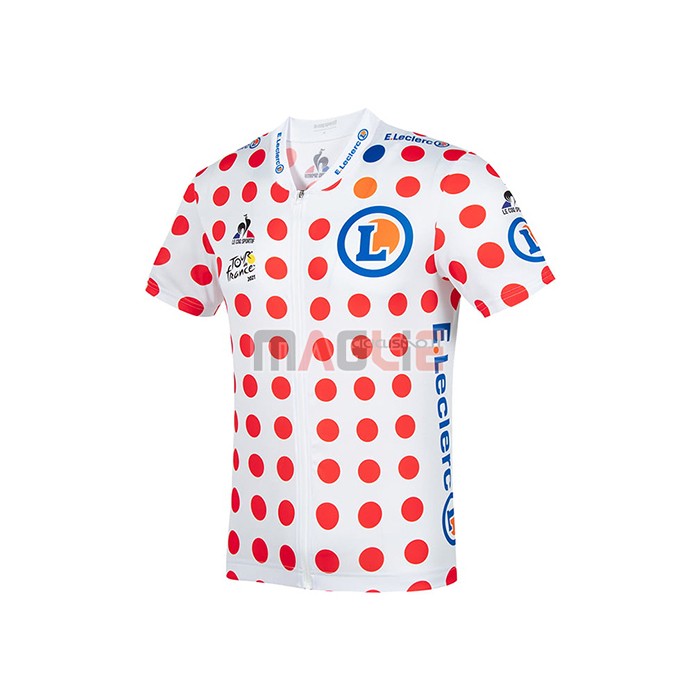 Maglia Tour de France Manica Corta 2021 Rosso Bianco